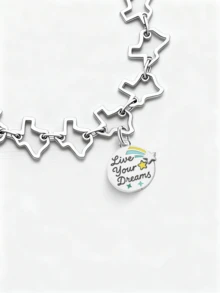 1pc Minimalist & Unique 925 Sterling Silver "Achieve Your Dreams" Pendant, DIY Jewelry, Elegant Christmas Gift For Men & Women - Style 9 - View 3