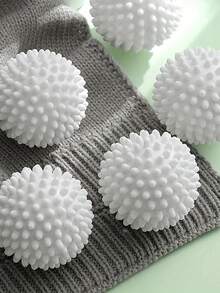 6/8个装可重复使用洗衣球套装 - 去除毛发、软化衣物、防止打结、减少褶皱、无需用电、洗衣配件、超大洗衣烘干球、洗衣机专用球、洗衣烘干球、烘干纸 - 彩色 - 查看 2