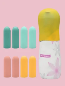 16pcs Silicone Leak-Proof Travel Containers Set, Toiletry Organizer, 12/8/4/1pcs Silicone Travel Bottles Leak-Proof Tools, Elastic Sleeves Fit Most Bottles, Multiple Colors, Unisex, Suitable For Travel Bags, Travel Essentials, Study Supplies, Holiday Camping, Beach Vacation, Air Travel, Honeymoon, Christmas/Halloween Gifts, Mini Perfume/Toiletry Leak-Proof Accessories - Multicolor - View 1