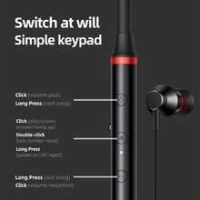 Lenovo HE05X Neckband Bluetooth Headphones - Wireless Sports Earbuds For Running/Gaming, IPX5 Sweatproof & Waterproof, High Sound Quality, Ultra-Long Battery Life - Black - View 4