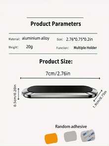 1个磁性金属手机支架，车载手机支架，通用磁性粘贴式手机支架，适用于所有智能手机