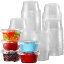 25/50 Sets -2 Oz Portion Cups With Lids Plastic Cups For Meal Prep, Portion Control, Salad Dressing, 60ml Jello Shots, & Medicine Small Plastic Containers With Lids, Christmas Party Christmas Decor Christmas Decorations Christmas Gifts And Decor Decorations S-Disposable Plastic To-Go Cups And Lids, Mini - 2 Oz Jello Shot Cups, Small Plastic Containers With Lids, Airtight And Stackable Portion Cups, Salad Dressing Container, Dipping Sauce Cups, Condiment Cups-, Souffle Cups, Sample Cups, Slime Containers, Disposable Ramekins, Catering Supplies, Lunch Accessories, Party Favors, Tasting Cups, Sauce Pots, Craft Storage, Picnic Essentials, Restaurant Supplies, BPA Freee, Leak Proof[Mini Boxes, Sauce Containers, Plastic Dispensing Boxes, Plastic Bowls, Plastic Cups, Disposable Bowls, Clean And Hygienic, Hinged Lids, And Fast Shipping] - 彩色 - 查看 1