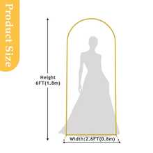 2Pack Metal Arch Backdrop Stand(7.2FT/6FT),Decorative Balloon Arch Stand, Easy Assembly Gold Wedding Arch, Stable Backdrop Arch Stand For Christmas,Wedding Ceremony, Birthday Party - Vàng - Xem 10