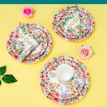 Wild One Floral Jungle Animal Disposable Plates, Napkins, Cups, Tablecloth And Pennant Flags, Animal Themed Disposable Party Supplies Set, Fits 25 Guests, Disposable Paper Plates Party Tableware Suitable For Birthday, Wedding, Theme Party, Family Picnic - Multicolor - View 4