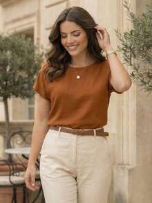 Muriah Basic Blouse 100% Viscose Fabric Ideal For Everyday Wear Perfect Fit - Perunggu - View 3