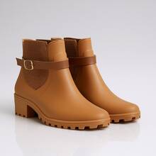 Women's Winter And Rain Boots With Short Shaft And Waterproof Finish, Casual And Stylish For Parties - Lạc đà - Xem 9