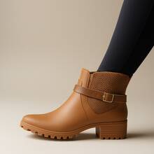 Women's Winter And Rain Boots With Short Shaft And Waterproof Finish, Casual And Stylish For Parties - Lạc đà - Xem 3
