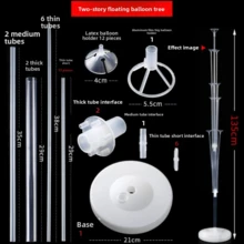 2 sets de soporte de globo con base, soporte de mesa flotante para globos, soporte de columna de globos, soporte de árbol de globos, adecuado para decoración de bodas, Navidad, Acción de Gracias, Año Nuevo, fiesta de cumpleaños, ceremonia de graduación, suministros para fiestas - Blanco-2 piezas - Ver 8