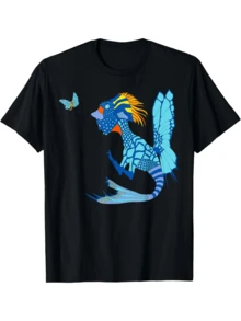 Funny Comic Fantasy Butterfly And Sci-Fi Butterfly T-Shirt - Black - View 1