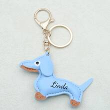 1pc Personalized Dachshund Keychain, Customized Name Bag Charm, Customized Leather Keyring & Bag Accessory, Handbag Pendant, Gift For Dog Lovers, Thanksgiving, Christmas, Birthday, Home Decor, Back To School, Anniversary, Bride, Father, Mother, Boy, Girl - Multicolor - View 22