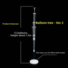 2 sets de soporte de globo con base, soporte de mesa flotante para globos, soporte de columna de globos, soporte de árbol de globos, adecuado para decoración de bodas, Navidad, Acción de Gracias, Año Nuevo, fiesta de cumpleaños, ceremonia de graduación, suministros para fiestas - Blanco-2 piezas - Ver 3