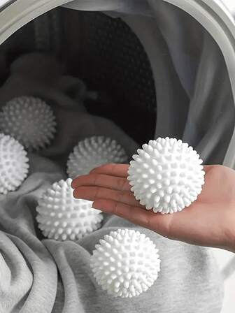 6/8个装可重复使用洗衣球套装 - 去除毛发、软化衣物、防止打结、减少褶皱、无需用电、洗衣配件、超大洗衣烘干球、洗衣机专用球、洗衣烘干球、烘干纸