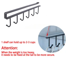 1pc/Organizador multifuncional montado na parede, suporte para canecas de armário de cozinha sem parafusos para xícaras de café e chá, cabide versátil para roupas íntimas e lenços, ganchos de armazenamento fáceis de deslizar e fixar, suporte de ferro durável para pendurar na cozinha e no guarda-roupa, economiza espaço e mantém os itens organizados - Multicolorido - Ver 15