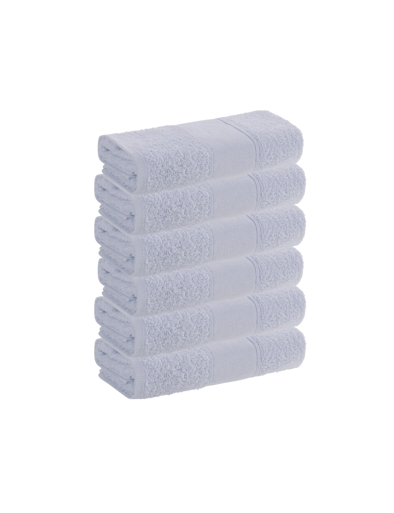 Set Of 6 Slim Fitness Towels, 100% Cotton – Lightweight, Absorbent, And Ideal For The Gym - 白色 - 查看 1