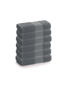 Set Of 6 Slim Fitness Towels, 100% Cotton – Lightweight, Absorbent, And Ideal For The Gym - 白色 - 查看 8
