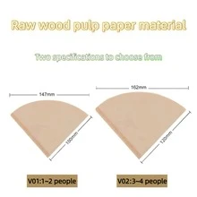 100 قطعة من أوراق مرشح القهوة المخروطية الشكل، مصنوعة من ورق الكرافت الطبيعي غير المبيض، متوفرة بحجمين 100 مم/3.94 بوصة و 120 مم/4.72 بوصة، مناسبة للتخييم والرحلات والسفر والمكتب والمنزل والأنشطة الخارجية - اللون الأساسي - مشاهدة 2