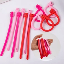 12件/套 随机款式 弹力绳 玫瑰粉色爱心装饰，情人节派对小礼物 - 彩色 - 查看 4