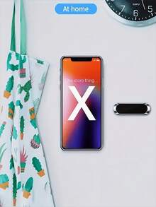 1个磁性金属手机支架，车载手机支架，通用磁性粘贴式手机支架，适用于所有智能手机