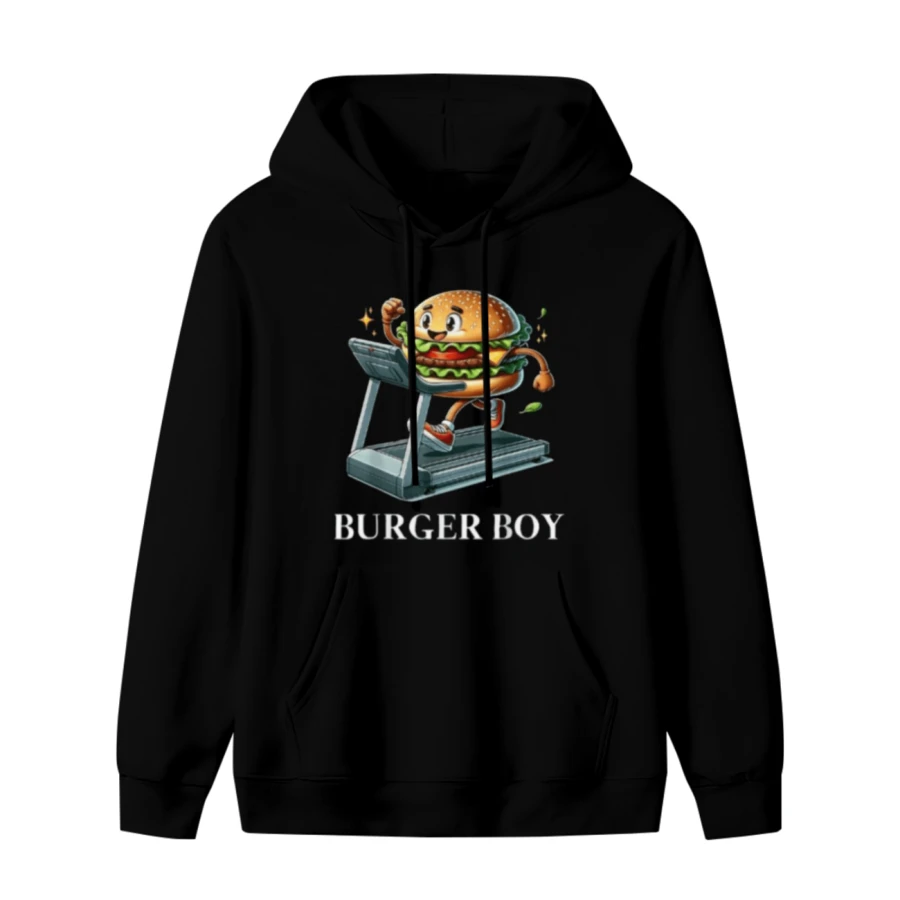 Running Hamburger Cheeseburger Funny Fast Food Lover Hoodie Hoodie - 款式1 - 查看 1