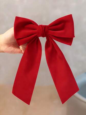 1 件勃艮第寓言发饰蝴蝶结大号丝绒缎带水手蝴蝶结鳄鱼夹发夹发卡情人节新年礼物配饰女士女孩红色蝴蝶结圣诞蝴蝶结