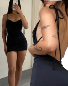 Vestido Alcinha Costas Nuas Tubinho Colado Amarração no Pescoço Costa Nua - Branco - Visão 3