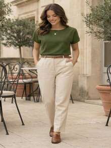 Muriah Basic Blouse 100% Viscose Fabric Ideal For Everyday Wear Perfect Fit - 綠色 - 查看 2