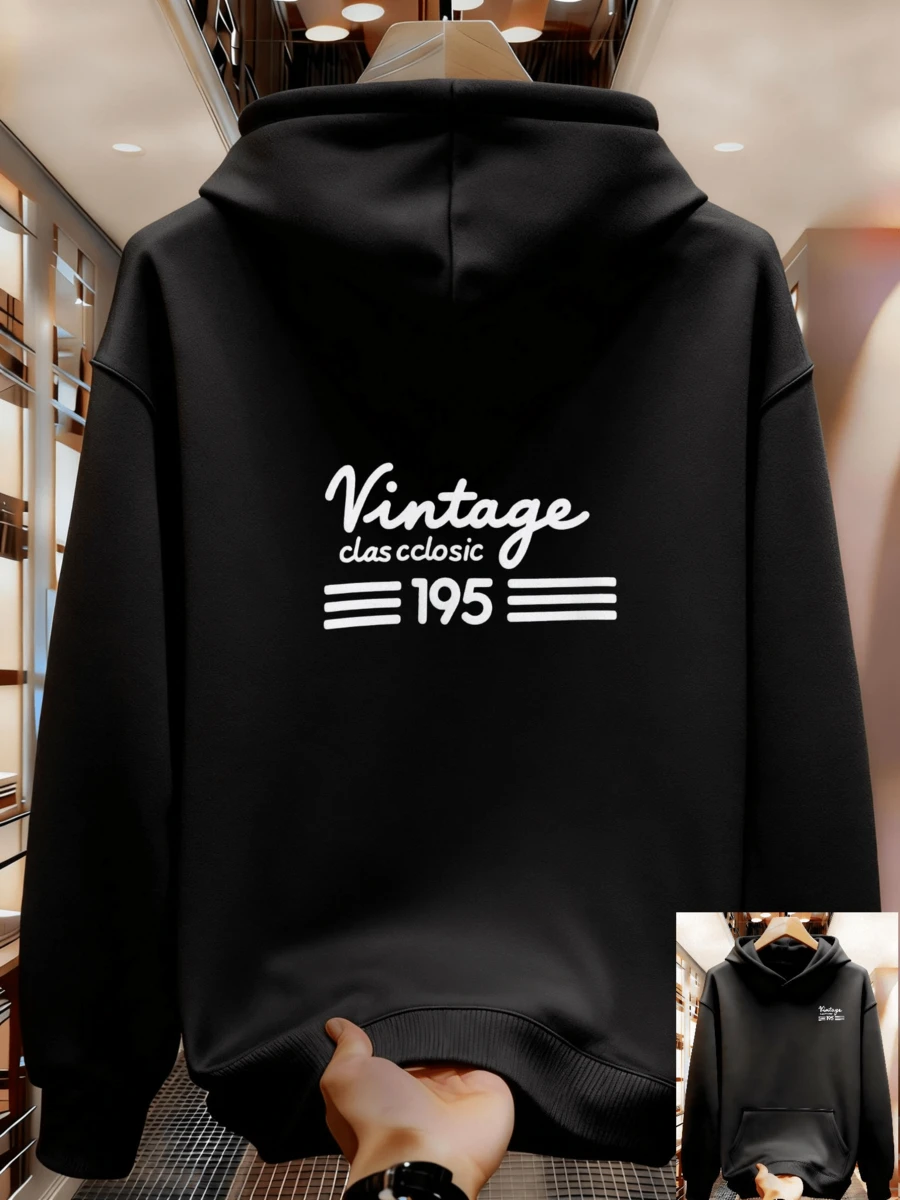 Sudadera con capucha para hombres de primavera y otoño, diseño básico, imprescindible en tu armario YOPH - Negro - Ver 1
