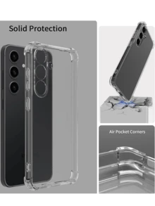 Solid Color Material TPU 3pcs/Set Ultra-Thin Transparent Shockproof Protective Case For Samsung Galaxy Series, Air Cushion Buffer Anti-Shock Anti-Scratch Full Coverage TPU Material, High-Definition Anti-Yellowing Easy Installation Phone Protective Cover Spring Birthday Gift,International Version, Not The Domestic Version - Clear - View 5