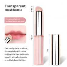 2 Brochas de labios de silicona para aplicar el lápiz labial y el bálsamo de labios de manera uniforme, material de silicona suave, higiénico, fácil de limpiar, mejora el cuidado de los labios (impreso)