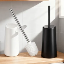 一套不锈钢可拆卸长柄马桶刷，带底座，浴室清洁刷，可清洁难以触及的区域，防霉马桶缝隙清洁刷，适用于家庭浴室清洁和浴缸深度清洁 - 彩色 - 查看 3