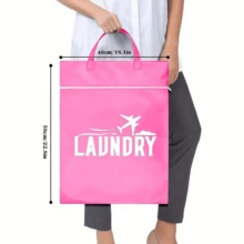 Large Capacity Travel Laundry Bag, Washable Clothes Storage Bag With Snap Design, Convenient For Hanging And Carrying, Ideal For Outdoor, Home, Gym, Pool, Yoga, Dorm, Fitness - Multicolor - View 14