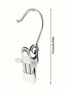 10 Pieces /1 Pieces Simple Stainless Steel Hook Clip, Multi-Functional Single Hook Clip, Suitable For Pants, Skirts, Dry Windproof Hook Clip, Home Space Saving Organizer, Suitable For Bedroom, Wardrobe, Wardrobe, Home, Dormitory - Multicolor - View 3