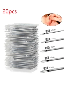 50/100/5pcs Disposable Sterile Body Piercing Needles 12G 14G 16G 18G 20G Tattoo Needle For Navel Nipple Lip Ring Kit Surgical Tools - Silver - View 21