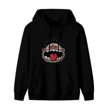 Exaggerated Cartoon Face Graphic Hoodie Funny Art Style,Comfortable Casual Short Sleeve, 220 Grams Heavyweight Cotton Printed Hoodie,Halloween(1) - 款式5 - 查看 1