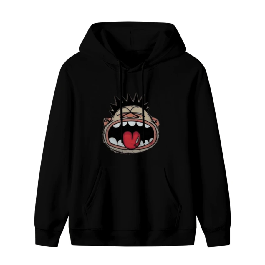 Exaggerated Cartoon Face Graphic Hoodie Funny Art Style,Comfortable Casual Short Sleeve, 220 Grams Heavyweight Cotton Printed Hoodie,Halloween(1) - 款式5 - 查看 1