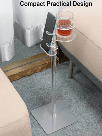Transparent Acrylic Drink Table - Small Space Sofa Side Table For Placing Drinks, Remote Control, And Phones