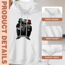 El Mariachi Loco Viva México Chicano Arte Lowrider DGA D Gonzales Men's Comfortable Cotton Hoodie With Round Neck And Short Sleeves 180g (1)(1) - 款式10 - 查看 3