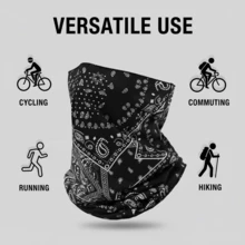 轻盈透气冰丝防晒面罩，户外颈套带耳挂，男女通用