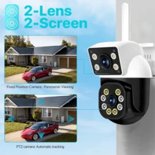 1296P Full HD Wireless WiFi Security Camera 355° Pan 90° Tilt Night Vision Two-Way Audio Multi-Party Sharing Home Outdoor IP Camera With Full View Monitoring - Multicolor - View 4