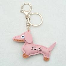 1pc Personalized Dachshund Keychain, Customized Name Bag Charm, Customized Leather Keyring & Bag Accessory, Handbag Pendant, Gift For Dog Lovers, Thanksgiving, Christmas, Birthday, Home Decor, Back To School, Anniversary, Bride, Father, Mother, Boy, Girl - Multicolor - View 20