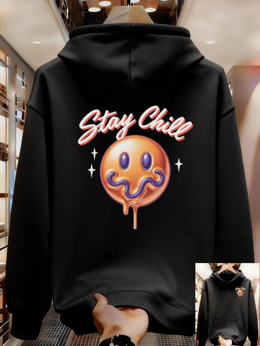 Sudadera con capucha para hombres, no fácil que se formen bolitas, tela duradera, se puede usar en todas las estaciones sin deformación, Trainingsanzug Herren T32W - Negro - Ver 1