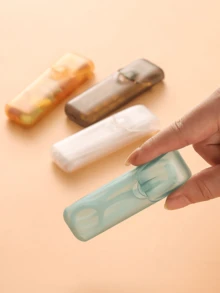 Random Color Interdental Brush & Dental Floss Box - Leak-Proof Travel Pill Case With Transparent Lid, Lightweight Storage Box, Convenient For Oral Care Anytime, Anywhere (Travel, Home, Office, Outdoor) - Multicolor - View 3