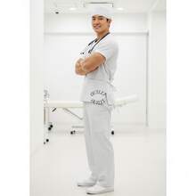 Men's Oxfordine Hospital Scrub Uniform, Plus Sizes S To XL, All Sizes, Regular Fit, Pocket, Office, Teacher's Day, Nurse's Day Uniform - trắng - Xem 3