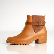 Women's Winter And Rain Boots With Short Shaft And Waterproof Finish, Casual And Stylish For Parties - Lạc đà - Xem 7