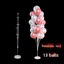 2 sets de soporte de globo con base, soporte de mesa flotante para globos, soporte de columna de globos, soporte de árbol de globos, adecuado para decoración de bodas, Navidad, Acción de Gracias, Año Nuevo, fiesta de cumpleaños, ceremonia de graduación, suministros para fiestas - Blanco-2 piezas - Ver 13