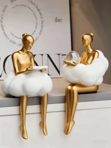 Sculpture en résine abstraite d'une personne lisant sous un arbre, convient pour la décoration de bureau, la décoration de remise de diplôme, la décoration de chambre, les cadeaux d'anniversaire, la décoration de la pièce, les cadeaux de la fête des enseignants, les cadeaux de la fête des mères, les cadeaux de Noël