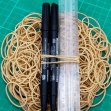 100g Ligas de Hule Resistentes 38mm (1.5") / Bandas Elásticas de Goma Multiusos para Oficina, Escuela y Hogar / Organizador de Cables, Papelería, Flores y Dinero / Alta Elasticidad Color Beige Natural - Beis - Ver 7