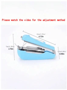 1 台手持式迷你缝纫机，用于手动快速维修，便携式无绳单针缝纫设备，轻便的旅行缝纫工具，适合织物，初学者易于使用的缝纫机，非常适合家庭、旅行和 DIY 项目，紧凑的设计，非常适合卷边、修补和小型缝纫工作。（粉色/白色）