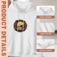 Five Finger Death Punch Skull Logo Metal Band Hoodie,Comfortable Casual Short Sleeve, 220 Grams Heavyweight Cotton Printed Hoodie,Halloween(1) - 款式4 - 查看 3