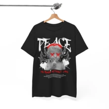 V7 Hip Hop Civil Regime Darc Sport Wolves Inaka Gy_,Casual Everyday TAMPA Letter Print Crew Neck T-Shirt Bold Typography Accent Short Sleeve Y2k Casual Wear Tops Suitable For All Seasons Machine Wash For Business Casual And Plus Size Clothes Sweatshirt - Black - View 1